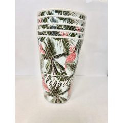 Műanyag mintás repohár szett 400 ml - Tropical design