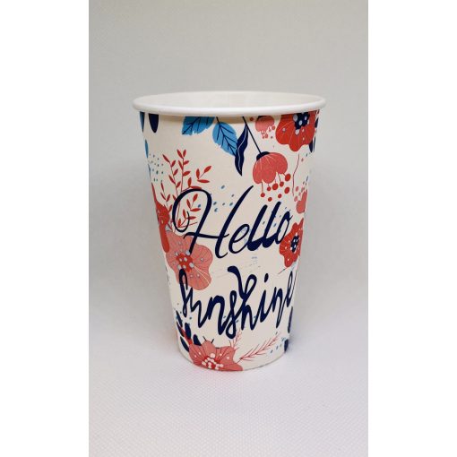 Latte papír pohár 320 ml - Hello sunshine design